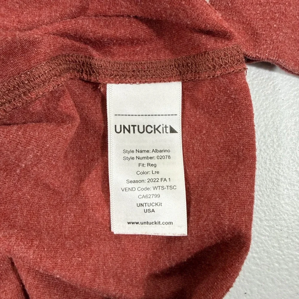 UNTUCKit Albariño Red Long Sleeve Henley Shirt‎ Men's X-Large EUC